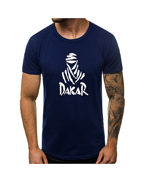 Tamsiai mėlyni vyriški marškinėliai Dakar
