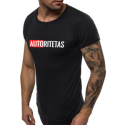 Juodi vyriški marškinėliai Autoritetas