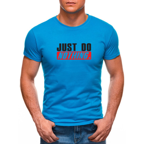 Šviesiai mėlyni vyriški marškinėliai Just do nothing JS/712005 - Marškinėliai Šviesiai mėlyni vyriški marškinėliai Just do nothing JS/712005