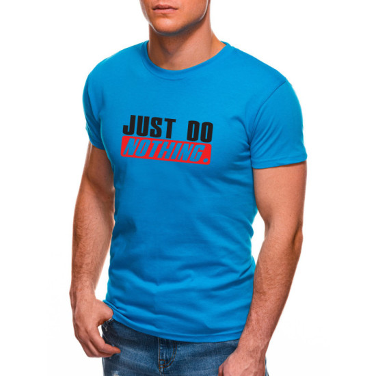 Šviesiai mėlyni vyriški marškinėliai Just do nothing JS/712005 - Marškinėliai Šviesiai mėlyni vyriški marškinėliai Just do nothing JS/712005