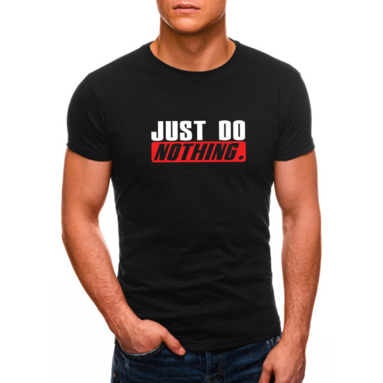 Juodi vyriški marškinėliai Just do nothing JS/712005 - Marškinėliai Juodi vyriški marškinėliai Just do nothing JS/712005