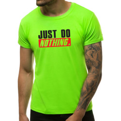 Žali neoniniai vyriški marškinėliai Just do nothing