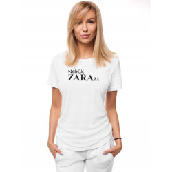 Moteriški baltos spalvos marškinėliai Zaraza
