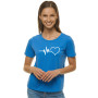Naisten sininen Heartbeat T-paita