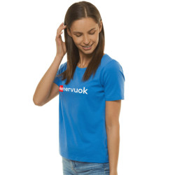 Moteriški mėlynos spalvos marškinėliai Nenervuok