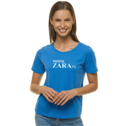 Moteriški mėlynos spalvos marškinėliai Zaraza