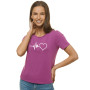 Naisten liila Heartbeat T-paita