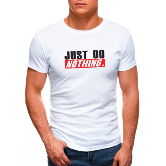 Balti vyriški marškinėliai Just do nothing JS/712005 - Marškinėliai Balti vyriški marškinėliai Just do nothing JS/712005