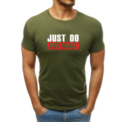 Haki krāsas vīriešu t-krekls Just do nothing