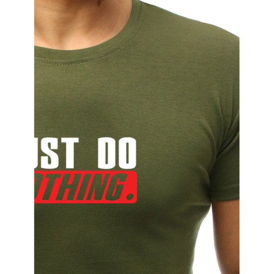 Chaki vyriški marškinėliai Just do nothing JS/712005 - Marškinėliai Chaki vyriški marškinėliai Just do nothing JS/712005