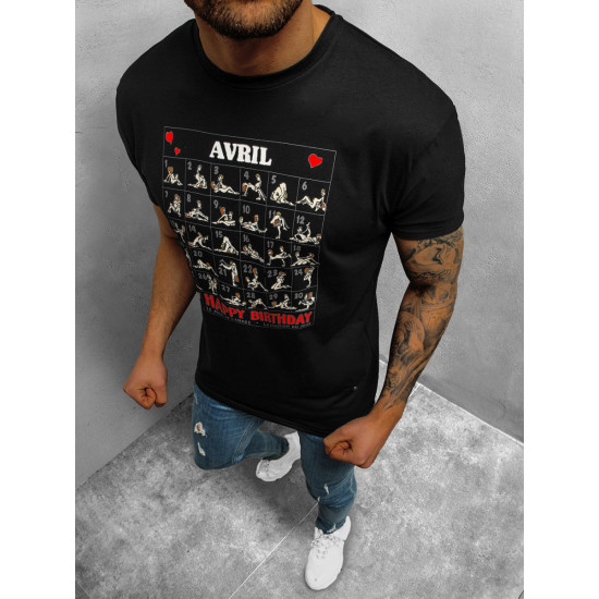 Juodi vyriški marškinėliai Arvil NB/3005