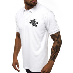 Vyriški balti polo marškinėliai Vytis