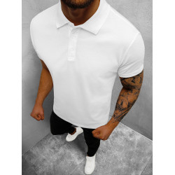 Vyriški balti polo marškinėliai Casual
