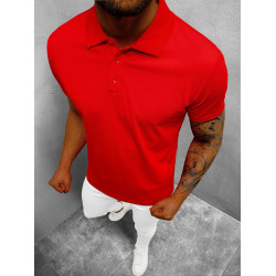 Vyriški raudoni polo marškinėliai Casual