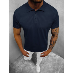 Vyriški tamsiai mėlyni polo marškinėliai Casual