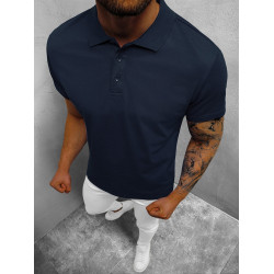Vyriški tamsiai mėlyni polo marškinėliai Casual