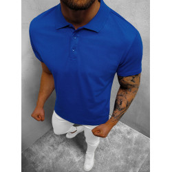 Vyriški mėlyni polo marškinėliai Casual