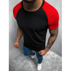 Vyriški juodi-raudoni marškinėliai Dilan