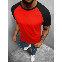Vyriški raudoni -juodi marškinėliai Dilan