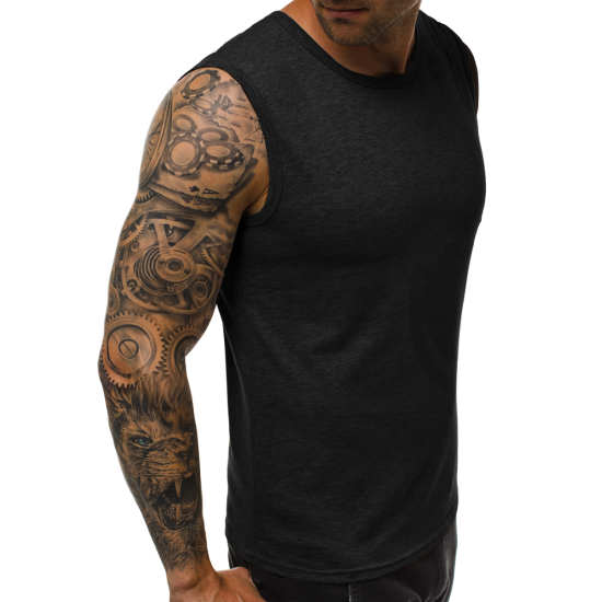 Sleeveless black men's t-shirt Look JS/99001