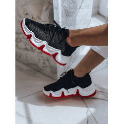 Akcija: Moteriški juodi su raudona detale laisvalaikio batai Tiara
