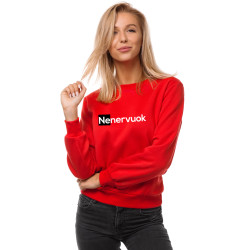 Moteriškas raudonos spalvos džemperis "Nenervuok"