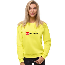 Moteriškas geltonas neoninis džemperis Nenervuok