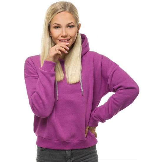 Tamsiai violetinės spalvos moteriškas džemperis Rema O/12102 - Akcija Tamsiai violetinės spalvos moteriškas džemperis Rema O/12102