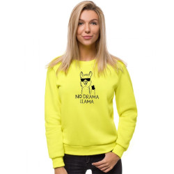 Sieviešu dzeltens džemperis ar kapuci No drama Llama