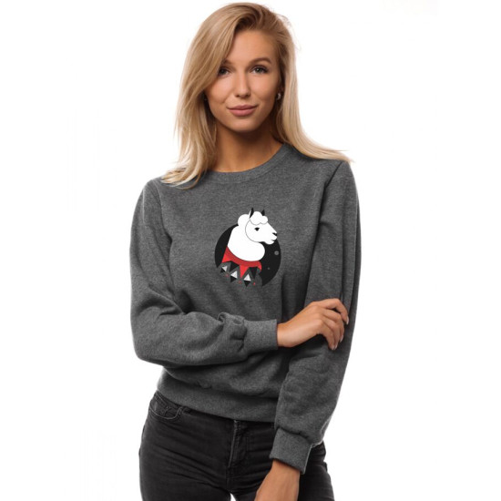 Tamsiai pilkas moteriškas džemperis be gobtuvo Lama JS/W01 Premium