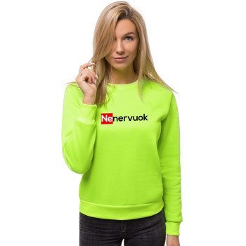 Женский зелёный неоновый свитшот «Nenervuok»
