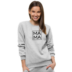 Moteriškas šviesiai pilkas džemperis MAMA