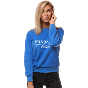 Женский синий свитшот Prada