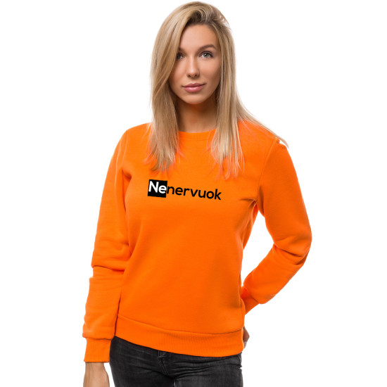 Moteriškas oranžinės spalvos džemperis Nenervuok JS/W01 - Džemperiai Moteriškas oranžinės spalvos džemperis Nenervuok JS/W01