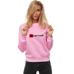 Moteriškas rožinės spalvos džemperis "Nenervuok"