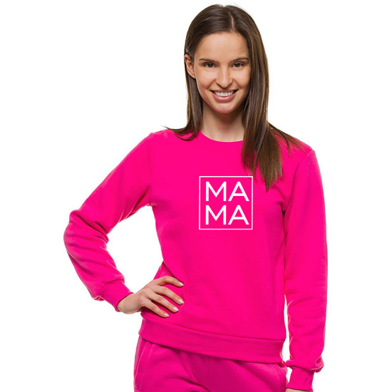 Moteriškas ryškiai rožinis džemperis MAMA JS/W01 - Džemperiai Moteriškas ryškiai rožinis džemperis MAMA JS/W01