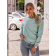 Moteriškas mėtinės spalvos džemperis Kober