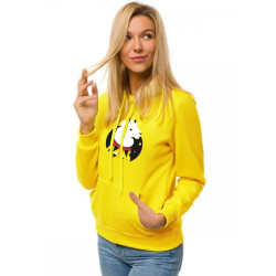 Dzeltens sieviešu džemperis ar kapuci Llama