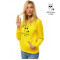 Akcija Geltonas moteriškas džemperis su gobtuvu No drama Llama