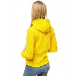 Geltonas moteriškas džemperis su gobtuvu No drama Llama