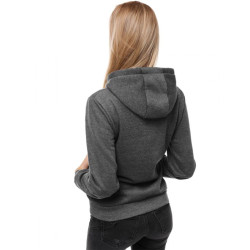 Tamsiai pilkas moteriškas džemperis su gobtuvu Llama