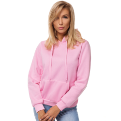 Šviesiai rožinis moteriškas džemperis su gobtuvu Molin