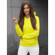 Women's jumper with a hood in yellow-neon color Look