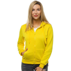 Akcija Moteriškas džemperis su gobtuvu geltonos spalvos Look