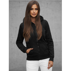 Moteriškas džemperis su gobtuvu juodos spalvos Look