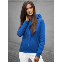 Moteriškas džemperis su gobtuvu mėlynos spalvos Look