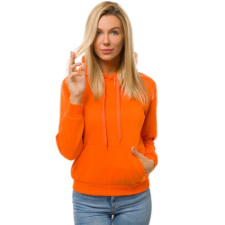 Ryškiai oranžinis moteriškas džemperis su gobtuvu Molin