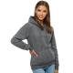 Dark grey ladies hooded jumper Molin JS/W02 - Jumpers Dark grey ladies hooded jumper Molin JS/W02