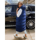 Luves navy blue hooded vest for women TY3034 - For women Luves navy blue hooded vest for women TY3034