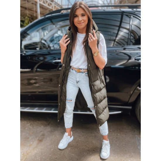Green women's hooded vest Luves TY3032 - For women Green women's hooded vest Luves TY3032